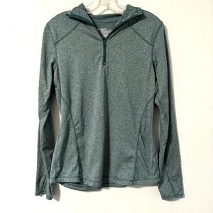 Z by Zella Womens Performance Top Quarter Zip Pullover Teal Green Heathered M